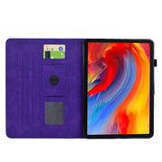For Samsung Galaxy Tab S9 Flowers and Bird Embossed Smart Leather Tablet Case(Purple)