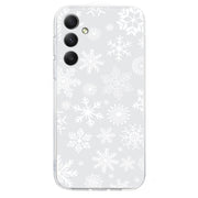 For Samsung Galaxy S25 5G Christmas Painted Pattern TPU Transparent Phone Case(Snowflakes)