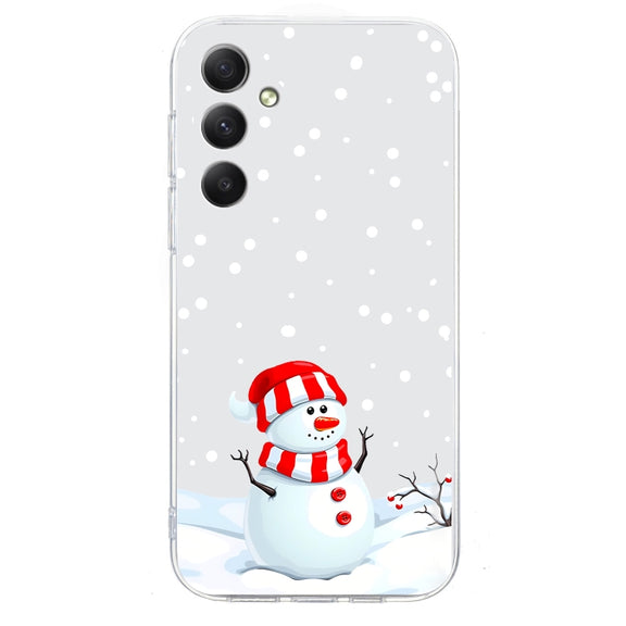 For Samsung Galaxy S25+ 5G Christmas Painted Pattern TPU Transparent Phone Case(Snowman)