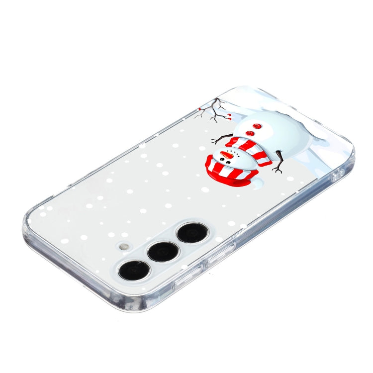 For Samsung Galaxy S25+ 5G Christmas Painted Pattern TPU Transparent Phone Case(Snowman)