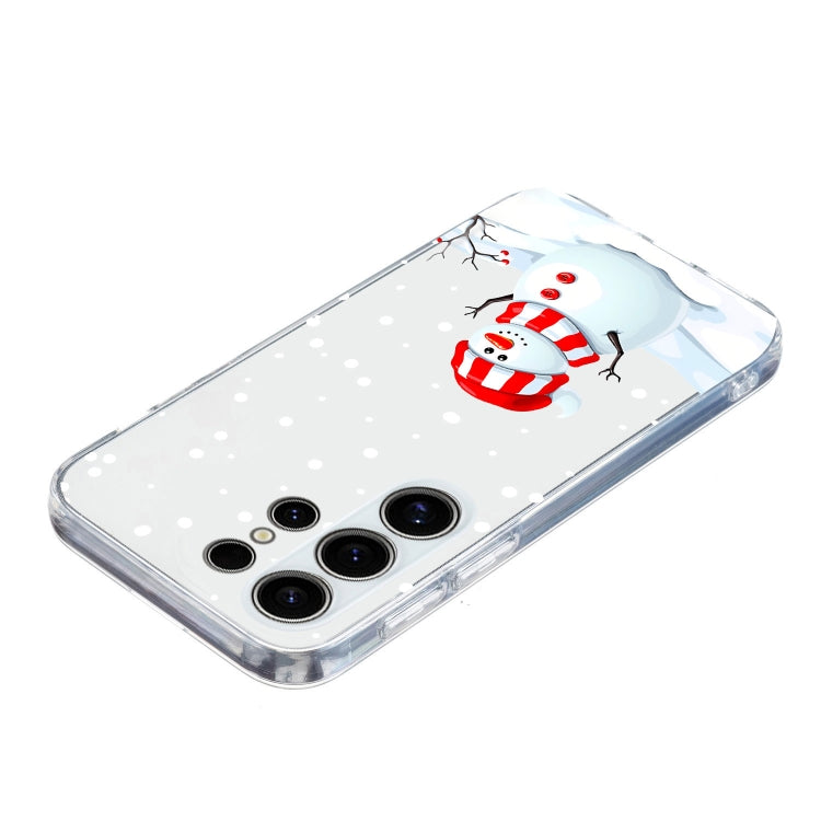 For Samsung Galaxy S25 Ultra 5G Christmas Painted Pattern TPU Transparent Phone Case(Snowman)