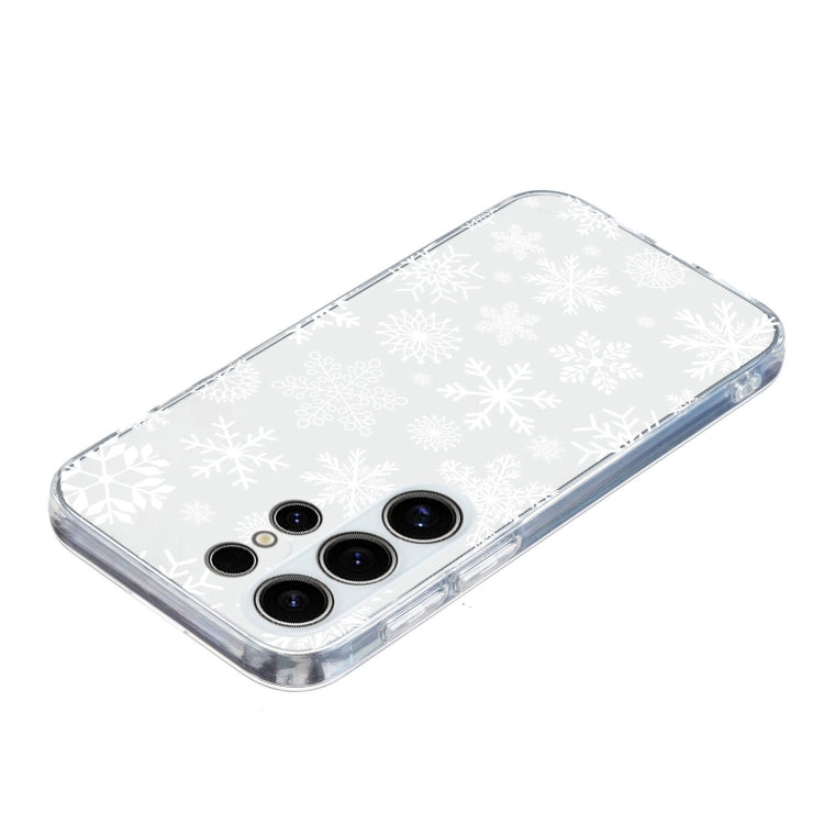 For Samsung Galaxy S25 Ultra 5G Christmas Painted Pattern TPU Transparent Phone Case(Snowflakes)
