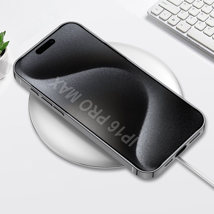 For iPhone 16 Pro GKK Plating Leather Wave MagSafe Phone Case(Grey)