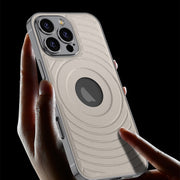 For iPhone 16 Pro Max GKK Plating Leather Wave MagSafe Phone Case(Grey)