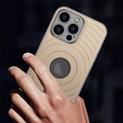 For iPhone 16 Pro Max GKK Plating Leather Wave MagSafe Phone Case(Copper)