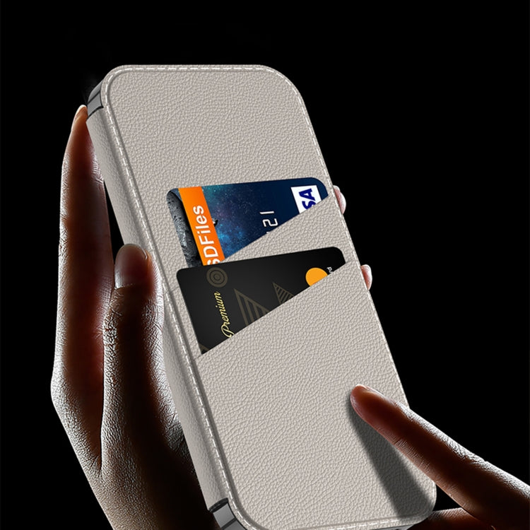 For iPhone 16 Pro Max GKK Plating Phantom Flip Leather MagSafe Phone Case(Carbon Fiber)