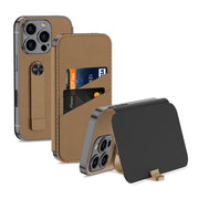 For iPhone 16 Pro Max GKK Plating Phantom Flip Leather MagSafe Phone Case(Brown)