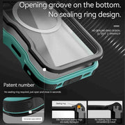 For iPhone 16 Pro Max RedPepper IP68 Water-resistant Triple-proof MagSafe Phone Case(Black Blue)