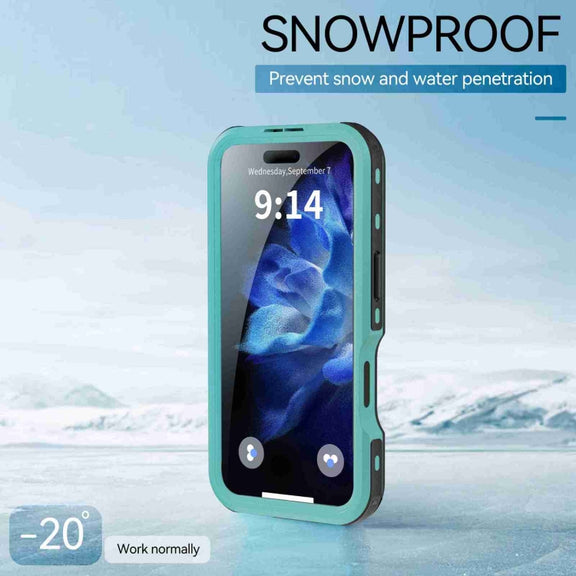 For iPhone 16 Pro Max RedPepper IP68 Water-resistant Triple-proof MagSafe Phone Case(Black Blue)