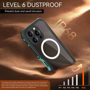 For iPhone 16 Pro Max RedPepper IP68 Water-resistant Triple-proof MagSafe Phone Case(Black Blue)
