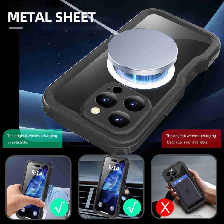 For iPhone 16 Pro Max RedPepper IP68 Water-resistant Triple-proof MagSafe Phone Case(Black)