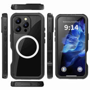 For iPhone 16 Pro Max RedPepper IP68 Water-resistant Triple-proof MagSafe Phone Case(Black)