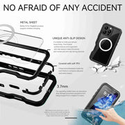 For iPhone 16 Pro Max RedPepper IP68 Water-resistant Triple-proof MagSafe Phone Case(Black)