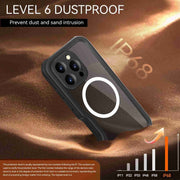 For iPhone 16 Pro Max RedPepper IP68 Water-resistant Triple-proof MagSafe Phone Case(Black)