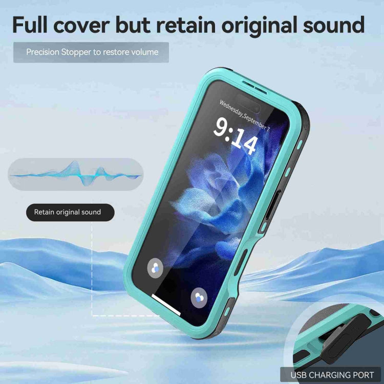 For iPhone 16 Plus RedPepper IP68 Water-resistant Triple-proof MagSafe Phone Case(Black Blue)