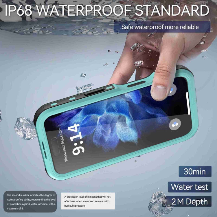 For iPhone 16 Plus RedPepper IP68 Water-resistant Triple-proof MagSafe Phone Case(Black Blue)