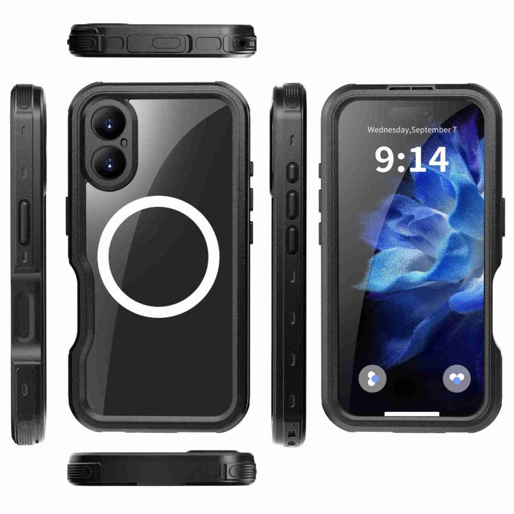 For iPhone 16 Plus RedPepper IP68 Water-resistant Triple-proof MagSafe Phone Case(Black)