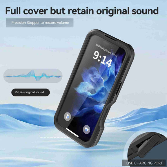 For iPhone 16 Plus RedPepper IP68 Water-resistant Triple-proof MagSafe Phone Case(Black)