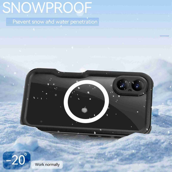 For iPhone 16 Plus RedPepper IP68 Water-resistant Triple-proof MagSafe Phone Case(Black)