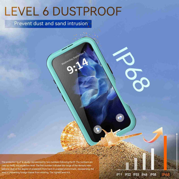 For iPhone 16 RedPepper IP68 Water-resistant Triple-proof MagSafe Phone Case(Black Blue)