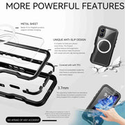 For iPhone 16 RedPepper IP68 Water-resistant Triple-proof MagSafe Phone Case(Black)