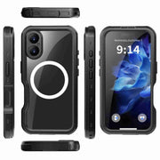 For iPhone 16 RedPepper IP68 Water-resistant Triple-proof MagSafe Phone Case(Black)