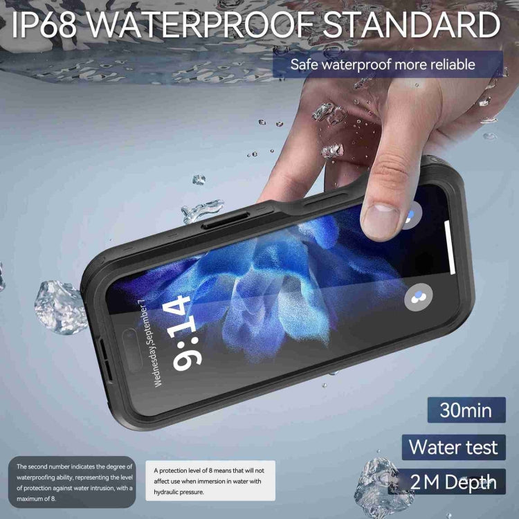For iPhone 16 RedPepper IP68 Water-resistant Triple-proof MagSafe Phone Case(Black)