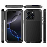 For iPhone 16 Pro RedPepper Triple-proof Metal Phone Case(Black)