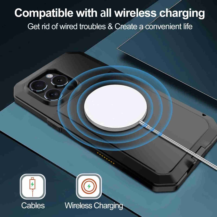 For iPhone 16 Pro RedPepper Triple-proof Metal Phone Case(Black)