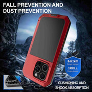 For iPhone 16 Pro RedPepper Triple-proof Metal Phone Case(Red)