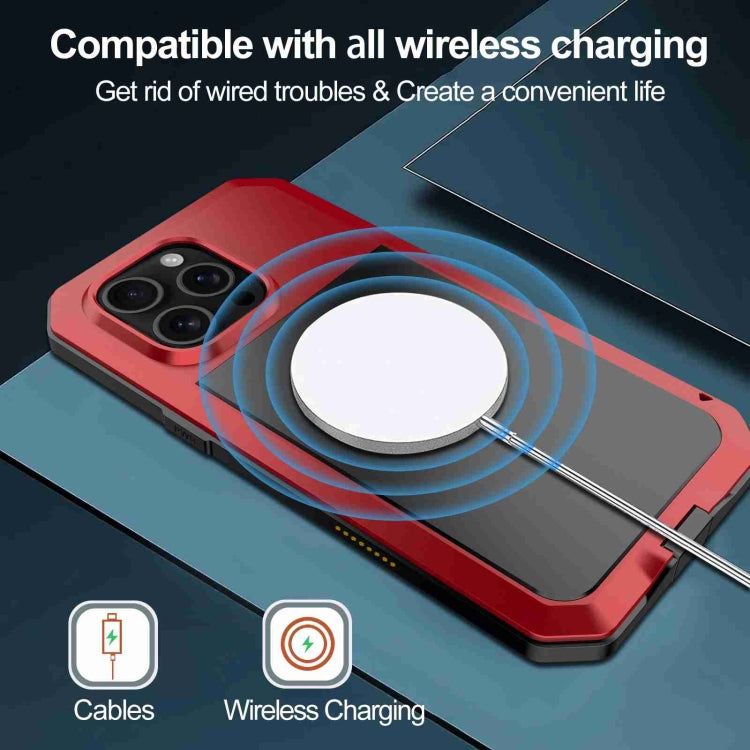 For iPhone 16 Pro RedPepper Triple-proof Metal Phone Case(Red)