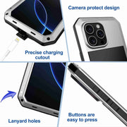 For iPhone 16 Pro RedPepper Triple-proof Metal Phone Case(Silver)