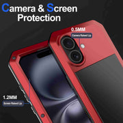 For iPhone 16 Plus RedPepper Triple-proof Metal Phone Case(Red)