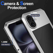 For iPhone 16 Plus RedPepper Triple-proof Metal Phone Case(Silver)