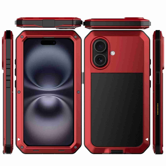 For iPhone 16 RedPepper Triple-proof Metal Phone Case(Red)