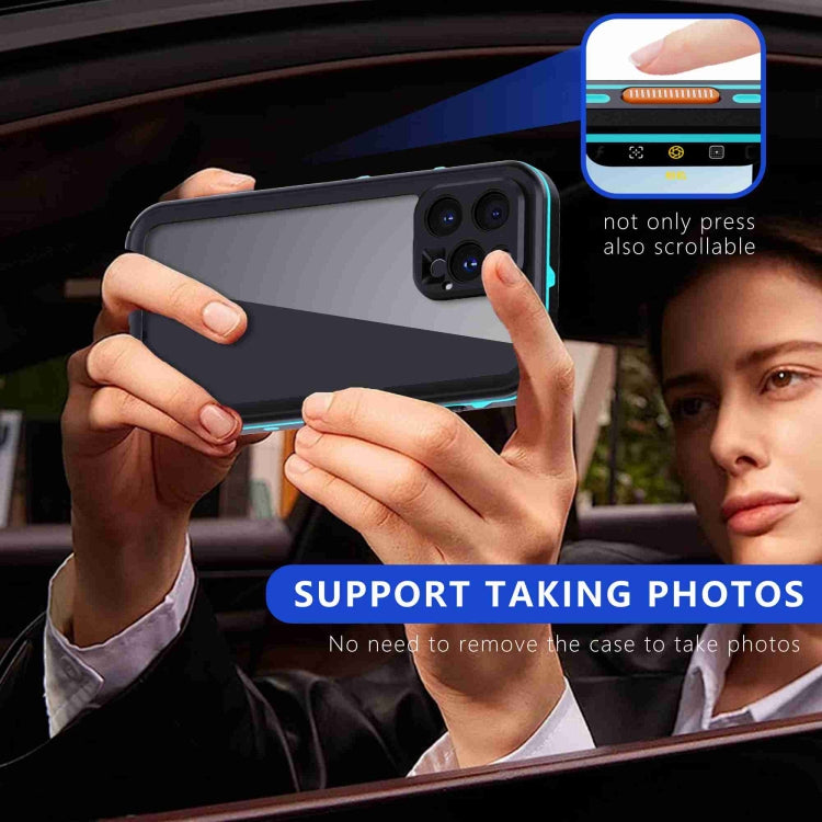 For iPhone 16 Pro Max RedPepper Transparent Dot IP68 Water-resistant Triple-proof Phone Case(Black Blue)