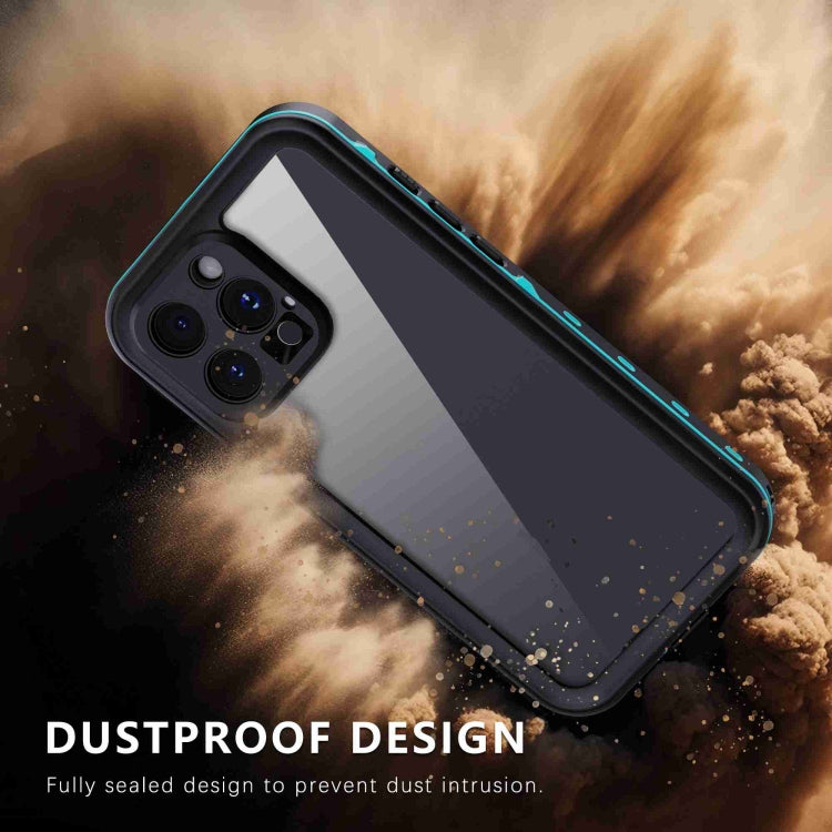 For iPhone 16 Pro Max RedPepper Transparent Dot IP68 Water-resistant Triple-proof Phone Case(Black Blue)