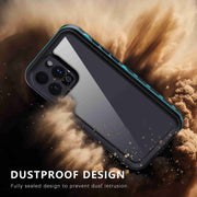 For iPhone 16 Pro RedPepper Transparent Dot IP68 Water-resistant Triple-proof Phone Case(Black Blue)