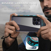For iPhone 16 Pro RedPepper Transparent Dot IP68 Water-resistant Triple-proof Phone Case(Black Blue)