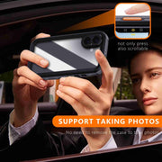 For iPhone 16 RedPepper Transparent Dot IP68 Water-resistant Triple-proof Phone Case(Black Dark Grey)