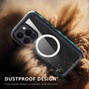 For iPhone 16 Pro Max RedPepper Transparent Dot IP68 Water-resistant Triple-proof MagSafe Phone Case(Black Blue)