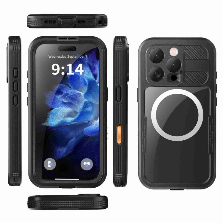 For iPhone 16 Pro Max RedPepper IP68 Water-resistant Triple-proof MagSafe Phone Case(Black)