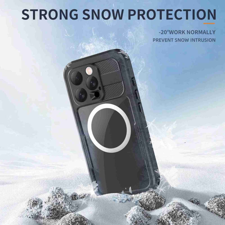 For iPhone 16 Pro Max RedPepper IP68 Water-resistant Triple-proof MagSafe Phone Case(Black)