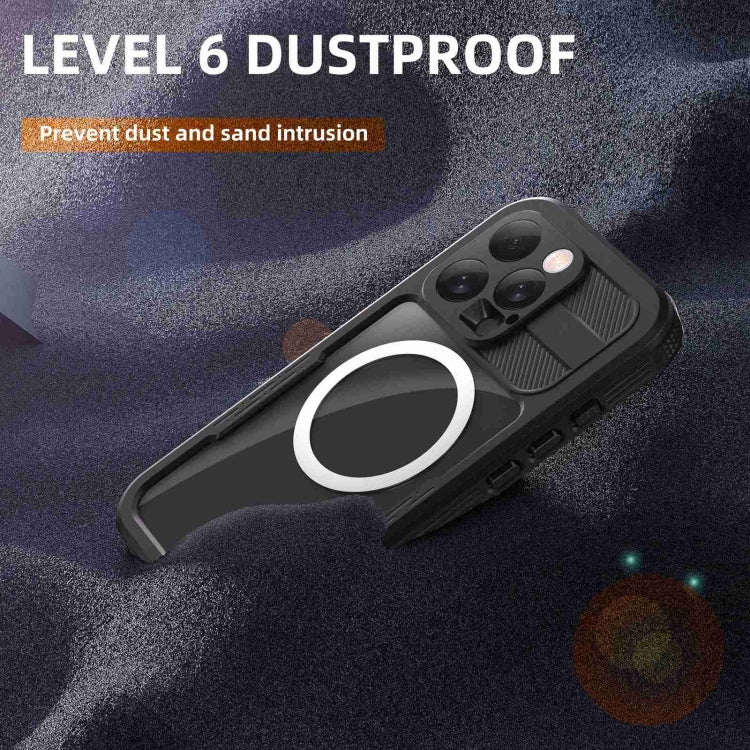 For iPhone 16 Pro Max RedPepper IP68 Water-resistant Triple-proof MagSafe Phone Case(Black)