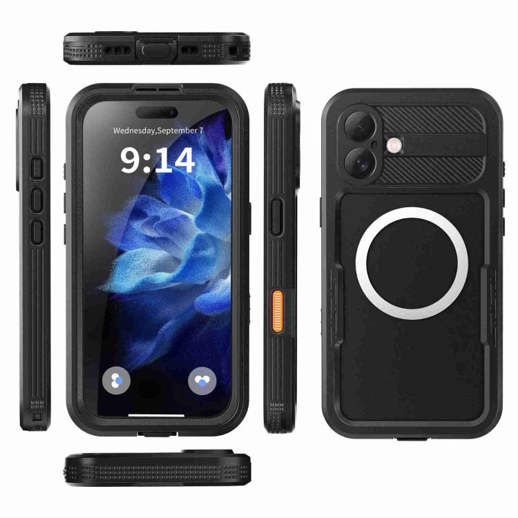 For iPhone 16 Plus RedPepper IP68 Water-resistant Triple-proof MagSafe Phone Case(Black)