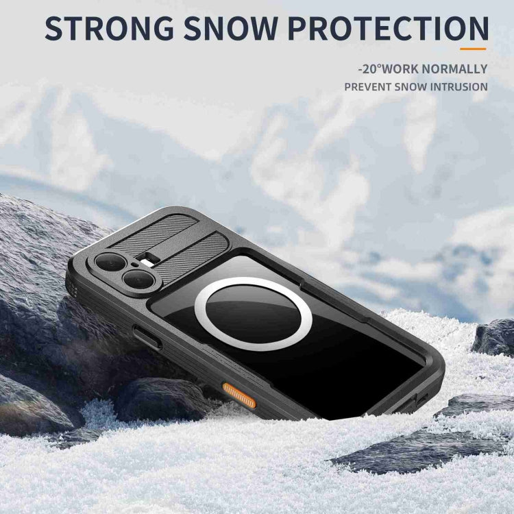 For iPhone 16 Plus RedPepper IP68 Water-resistant Triple-proof MagSafe Phone Case(Black)