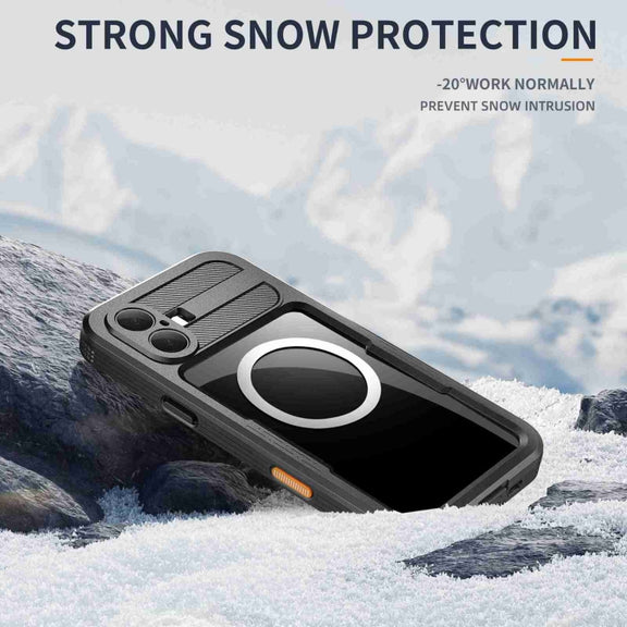 For iPhone 16 Plus RedPepper IP68 Water-resistant Triple-proof MagSafe Phone Case(Black)