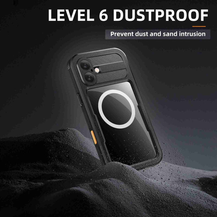 For iPhone 16 Plus RedPepper IP68 Water-resistant Triple-proof MagSafe Phone Case(Black)