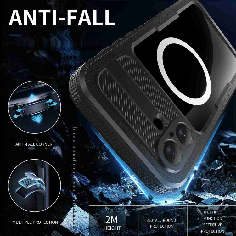 For iPhone 16 Plus RedPepper IP68 Water-resistant Triple-proof MagSafe Phone Case(Black)