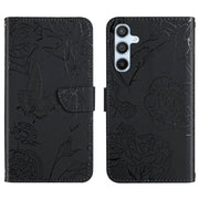 For Samsung Galaxy S25 5G Skin Feel Butterfly Embossed Flip Leather Phone Case(Black)